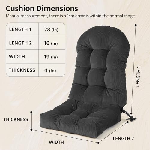 Image of mudilun Adirondack Chair Cushion 44x19x4in for Indoor Rocking Chair Pads