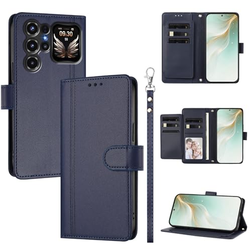 �X�}�z�P�[�X �Ή��@�� for Oukitel C68 Plus �X�}�z�P�[�X�y�E�H���b�g�f�U�C�� �f���A���J�[�h�X���b�g �L���b�V�� �t���b�v���X�^���h �����h�~�zBlue