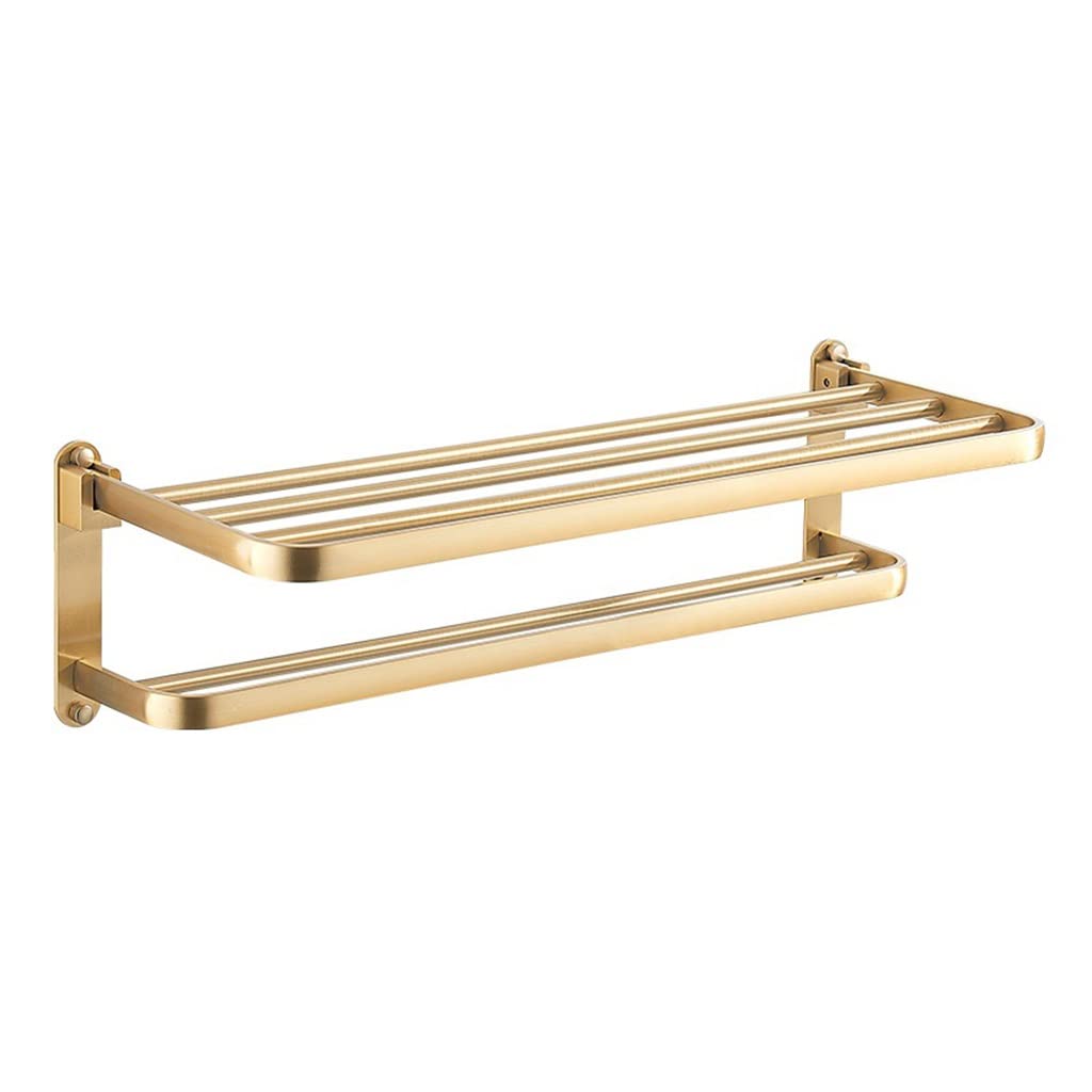 GLETSF Towel Rail Towel Racks, Bathroom Towel Rack Wall Mounted Towel Holder,Bath Towel Rack,Space Aluminum Towel Holder,Bathroom 2-Layer Towel Rack/Color/A Practical-Color-a