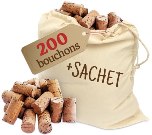 200 Bouchons à vin - pour décorer, embellir et bricoler - Bouchons en liège naturels pour Les Enfants, 24 mm x 45 mm