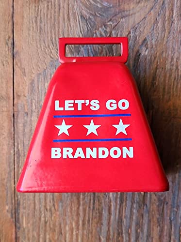 moto365 LET'S GO BRANDON RED COW BELL (VERY LOUD) MADE IN USA fjb,LGBB4