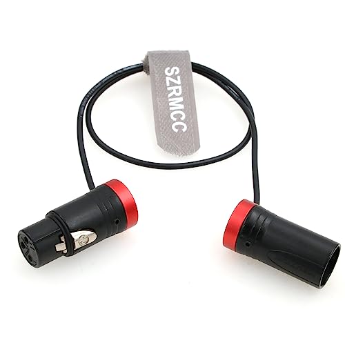 SZRMCC XLR Cable XLR 3 Pin Male to3 Pin XLR Female Low-Profile Audio Cable for Sound Devices 633 688 788T 302 552 Zaxcom Recorder Device Zoom F8 (Red Cap)