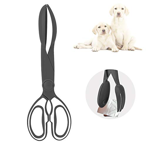 Image of Pet Pooper Scooper, Poop Scooper Tongs Hold Design Dog Pooper Cleaner Durable with Three Bright Colors for Dogs for Cleaning Poo(Black)