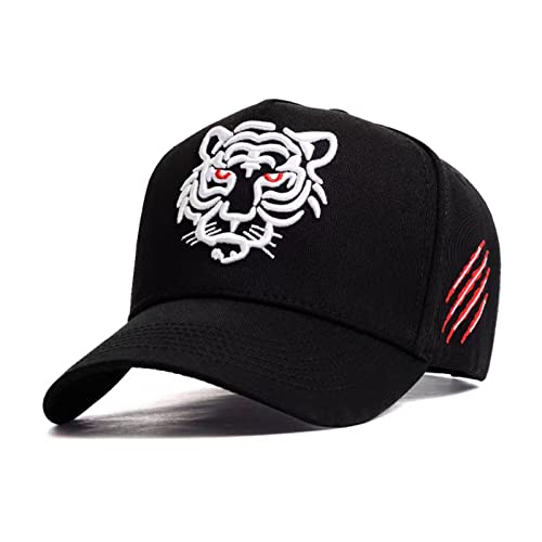 Image of Tiger Hat Trucker Snapback Animal Cap Dad Hats Cool Hip Hop Sports Fan Baseball Cap Embroidered Tennis Caps for Men Women (White)
