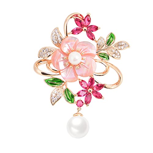 Broche coquille rose fait main : bijou de tempérament pour femme chic