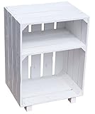 Kistenkolli Altes Land Nachttisch Abstetlltisch weiß/Natur/geflammt Maße ca 30x40x55cm Regalkiste Flaschenablage Weinregal Apfelkiste/Weinkiste (Weiß)