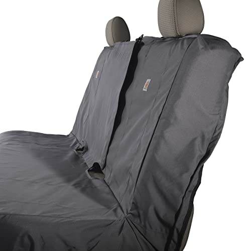 Carhartt Universal Nylon Duck Canvas Automotive Bench Seat Covers, Durable Fitted Full-Size Bench Seat Protection With Rain Defender, Gravel #TOP2