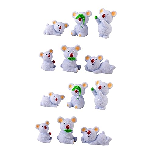 12 pezzi Koala ornamento mini decorazione accessorio for auto decorazione da tavolo ornamenti for artigianato micro paesaggio Koala tavolo di nozze sparsi animali ornamento da tavolo resina animali de