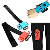 Wrist Band for Nintendo Switch Controller Game Just Dance + Fitness Ring Leg with Ring Fit Adventure, Adjustable Elastic Strap for Joy-Cons Controller, Two Size for Adults and Children