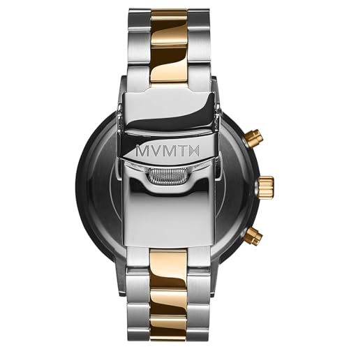 Image of MVMT Nova Qtz Multifunction White Round Dial Women's Watch|Two Tone Stainless Steel Material|Silver Color Band - 28000113-D