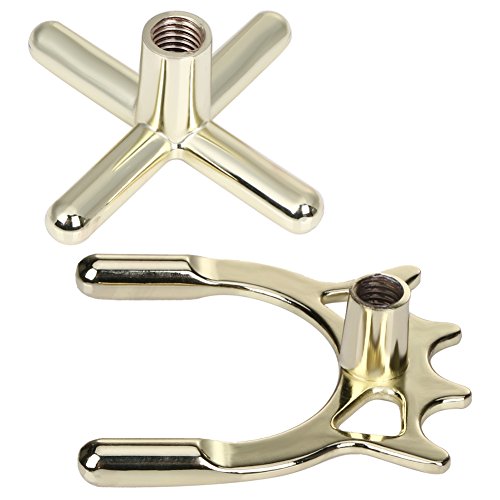 MOOCY 2pcs Brass Slip-On Cue Rack Bridge Head Cross Rod Holder Pool Cue Stick Frame Pole for Snooker Billards