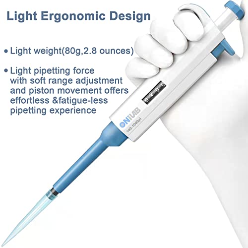 ONiLAB Micropipette De Laboratoire 10-100 μl - Pipette Manuelle Précise Avec Étalonnage