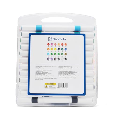 Image of 24 Pcs Dual-Tip Acrylic Markers Set | Non-Toxic Art Supplies for Kids & Adults | Brush and Fine Tips for Drawing & Sketching | Includes Carry Case for Easy Storage | Ideal for Coloring Books