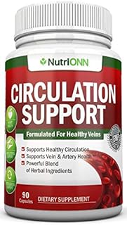 Blood Circulation Support - All Herbal Supplement for Healthy Blood Flow, Arteries & Veins - Promotes Leg Comfort - with Hawthorn, Niacin, L-Arginine, Butcher’s Broom, Cayenne Pepper, Horse Chestnut