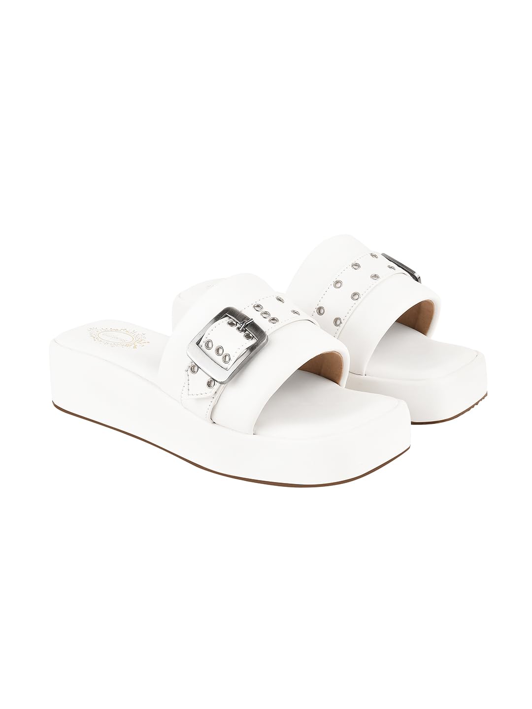 Shoetopia Upper Buckle Detailed White Platform Heels For Women & Girls /UK4 (B0CHVY462G) Amazon Price History, Amazon Price Tracker