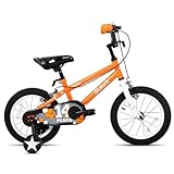 STITCH Pluto 16 Zoll Kinderfahrrad für Jungen im Alter von 5-7 Jahren, 16 Zoll Jungenfahrrad mit Stabilisatoren, Kinderfahrrad Orange...