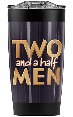 Two and A Half Men Logo Stainless Steel Tumbler 20 oz Coffee Travel Mug Cup, Vacuum Insulated & Double Wall with Leakproof Sliding Lid | Great for Hot Drinks and Cold Beverages
