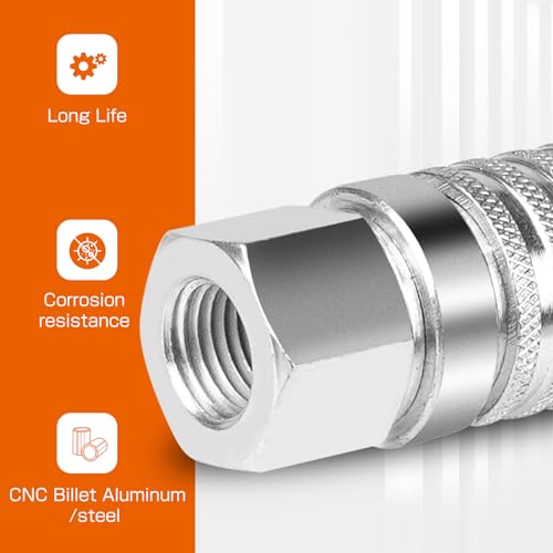 Image of PD242 Series Steel Test Port and Diagnostic Equipment Quick Coupler with Female Pipe Thread, 1 /8 inch Body Size, 1 /4 inch-18 NPTF Thread Size, 2.12 inch Length