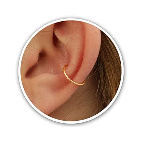 cutwire Gold conch ring 20 gauge conch piercing, thin cut