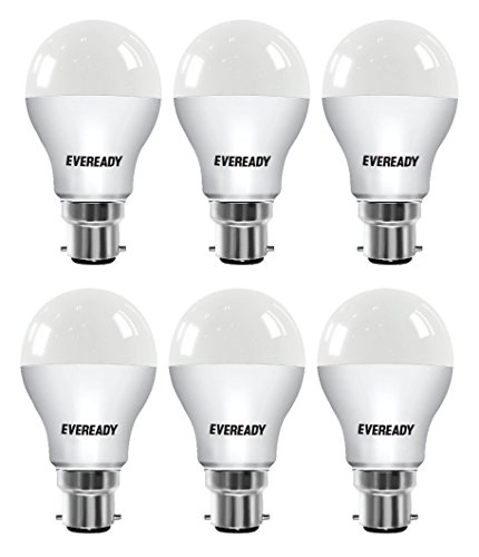 Eveready 9W b22d LED Cool Day Light Bulb, Pack of 6