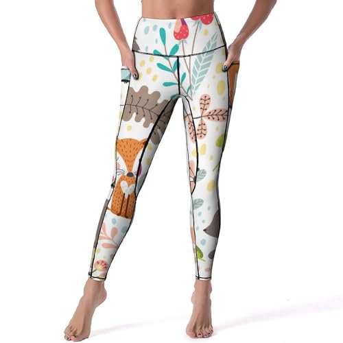 Legging femmes hérisson renard cerf pantalon de sport yoga taille haute S