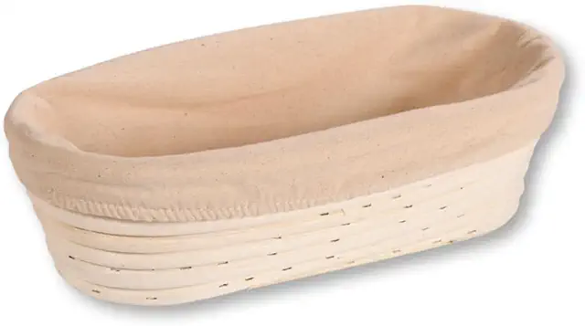 Rattan Bread Proofing Basket with Removable Lining - 28x15x8 cm Natural