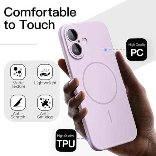 Image of JETech Magnetic Slim Case for iPhone 17 6.3-Inch, Compatible with MagSafe, Ultra-Thin Lightweight Minimalist Phone Cover with Matte Finish and Full Camera Lens Protection (Lavender)