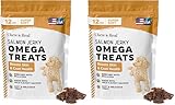 Chew + Heal Labs Omega Soft Wild Caught Alaskan Salmon Jerky 12oz - Natural Salmon Jerky Dog Training Treats for Skin & Coat - Soft Dog Chews with Flaxseed & Oat Flour - Made in USA (Pack of 2)