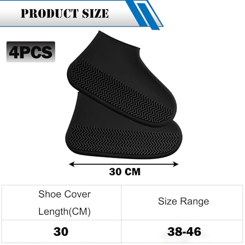 4 Paare Schuhüberzieher Wasserdicht- Überziehschuhe Rutschfeste Wiederverwendbare,Überzieher Schuhe Unisex für Schuhe Teppich Bodenschutz, die Hausreinigung,Regen, Schnee, Wüstenstrände