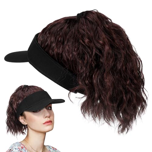 Peluca de gorra de béisbol con cola de caballo alta para un peinado rápido y fresco en días de calor