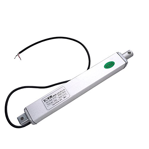Sovik 4" 4 Inch Stroke Micro Linear Actuator, 12V Dc Speed 0.63" Per Sec Built In Limit Switch, 44Lbs Maximum Lift Includes Mounting Brackets #TOP1