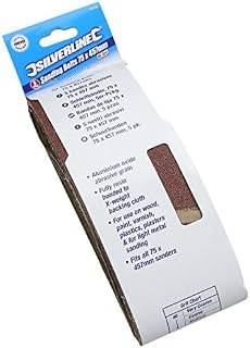 Silverline 862553 Sanding Belts 75 x 457 mm 5pk 80 Grit