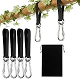 4 Stk Hängematte Befestigung Gurt,30.5cm Hängematte Schaukel Befestigung Baum,Schaukelbefestigung Baumschaukelgurt Schaukel Aufhängung Seil,Hängesessel Gurt mit Karabiner für Outdoor Schaukelaufhänger