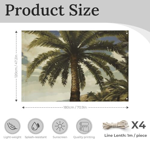 Drapeau tropical palmier en polyester de haute qualité résistant aux intempéries - 3