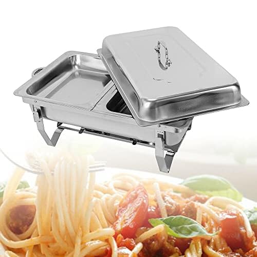 Acero inoxidable Chafing Dish - Recipiente para calentar platos (7,5 L, acero inoxidable, para catering, buffet y fiestas, 55,7 x 34 x 38,3 cm)