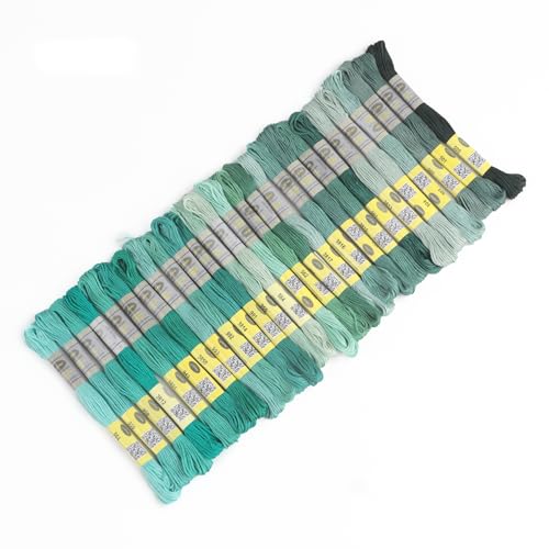 Image of 27 Skeins Double Mercerized Egyptian Cotton Embroidery Floss 8.75 Yards Per Skein for Cross Stitch Thread, Friendship Bracelets Floss, Craft Floss, Embroidery Floss Set (Set 9 (27 Skeins))