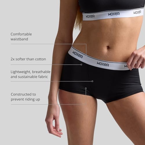 Image of Woxer Womens Boxer Briefs Underwear - Ultra Short Boyshorts Panties, Modal Fabric, Chafe-Free, Boxers for Sleep & Gym