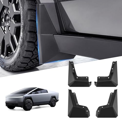 Image of BarBaren for Tesla Cybertruck Mud Flaps 2024, 4 PCS Splash Fender Compatible with Cybertruck Accessories 2024+, PP+TPO Mud Guards Front & Rear Tire All Weather Vehicle Sediment Protection