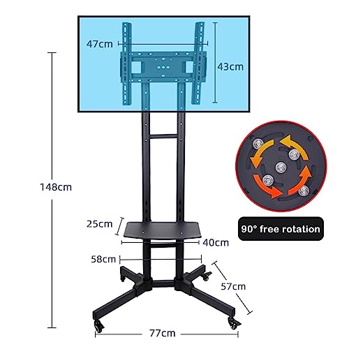 Carro móvil para TV THEGA con ruedas, rotativo, 32-60 pulg. miniatura 2