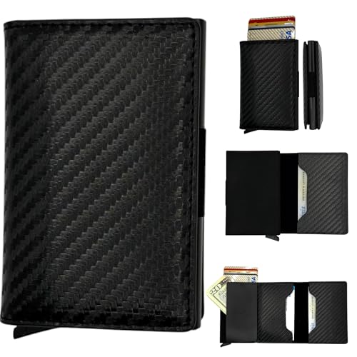 Slim Wallet For Men Gifts For Men Blocking Rfid Wallet For Men Credit Card Holder Men Wallet & Wallet Women Wallets For Men Business Card Holder Case Minimalist Wallet For Man (Carbon Fiber Black)