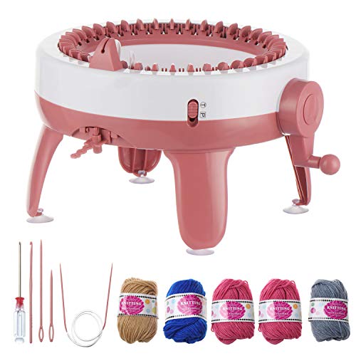 FOVIUPET 40/48 Needles Knitting Machine, Knitting Loom Machine with Row Counter, Smart Weaver Knitting Round Loom, Knitting Rotating Double Knit Loom Machine Kit for Adults/Kids DIY Knit Scarf Hat(40)