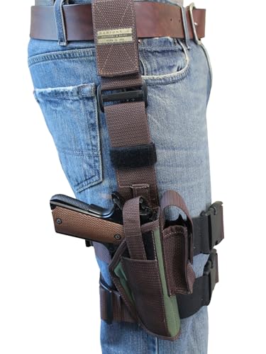 Barsony Woodland Green Drop Leg Holster for Beretta M9 Right