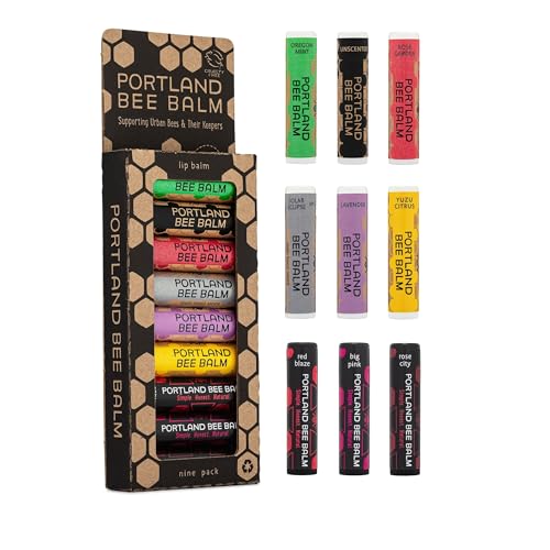 Portland Bee Balm All Natural Handmade Beeswax Based Lip Balm Complete Collection Every Scent 9 Count
