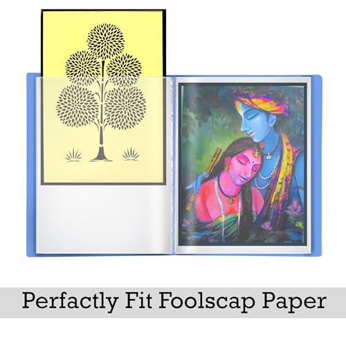 Image of TULMAN 40 Pockets Bound A4 Size Presentation Display Book Portfolio File Binders with Plastic Clear Sleeves Document Organizer for Music Sheets Artwork Drawing for School - (Color May Vary) - 4 Pack