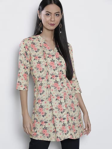 Image of One femme Women's Pleated Printed Tunic Shirt