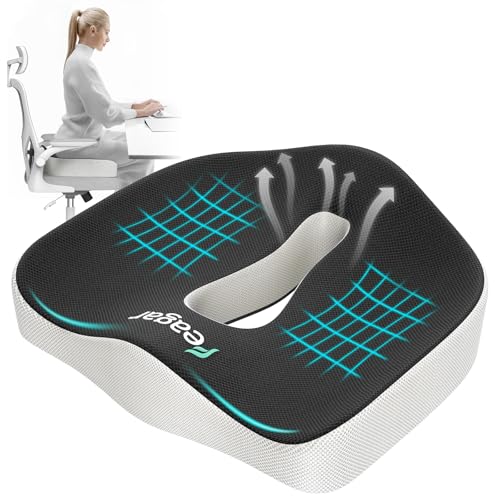 Feagar Sitzkissen in Extra-Größe: Memory-Foam-Sitzkissen, Orthopädisches Sitzkissen, mit Sitzring...