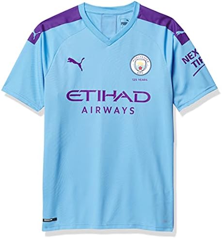 PUMA Youth Manchester City Soccer Jersey 2019-2020 X-Large, Hombre Team Light Blue/Tillandsia Purple