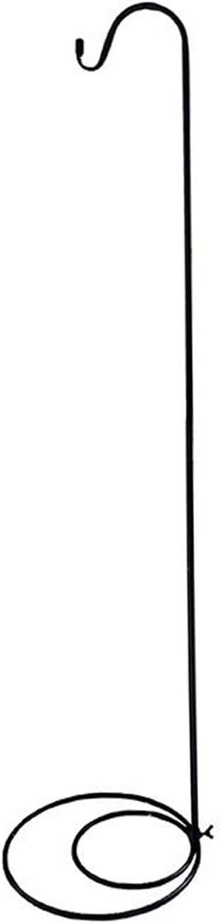 Baoblaze Shepherds Hook Stand Display Hanger Outdoor Lawn Indoor with Flat Base Iron Hook for Signs Patios Lantern Yards Path Lights