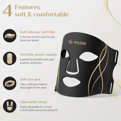 Image of LED Light Therapy Mask Skin Care Mask, LED Red 630±5nm & NIR 830nm Wavelength for Home Use
