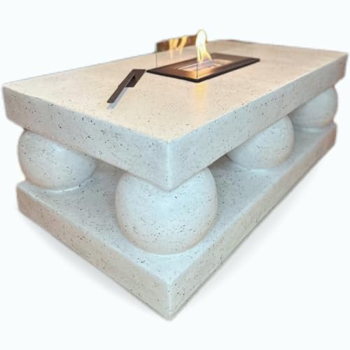 Mesa de centro artesanal, chimenea portatil incorporada para interior, jardin y terraza